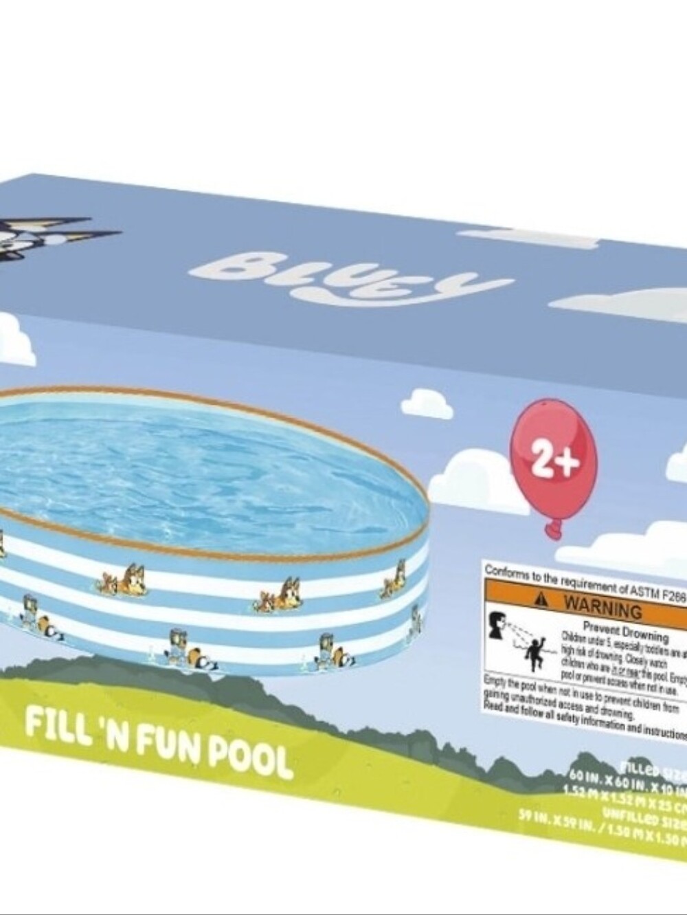 Fill 'N Fun Pool - Blue Striped Inflatable Splash Pool - Picture 4 of 4